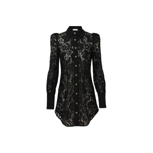 Zimmermann Matchmaker Кружевное Платье-Камисоль с Длинными Рукавами Женское Черное