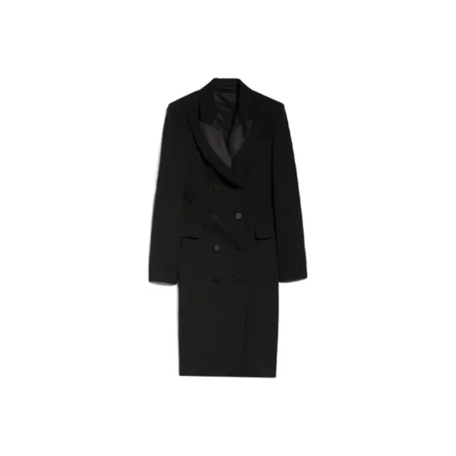 MaxMara Длинное платье с длинными рукавами женское черное