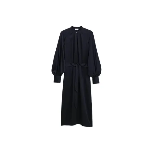 Filippa K Черное Женское Длинное Платье с Рукавами