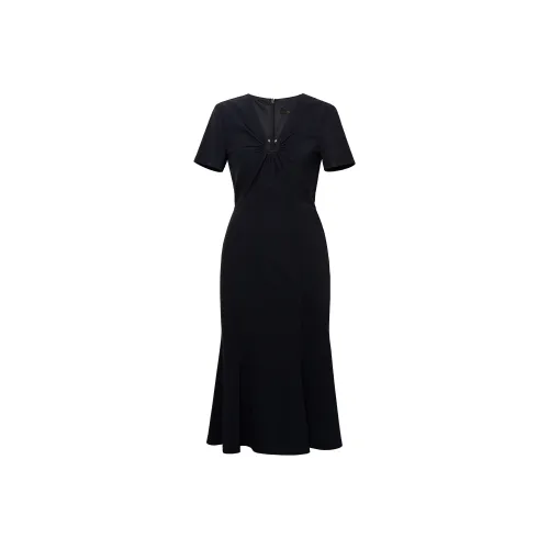 ROEYSHOUSE Короткое платье с короткими рукавами женское черное