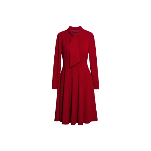 ROEYSHOUSE Длинное платье с длинными рукавами женское красное