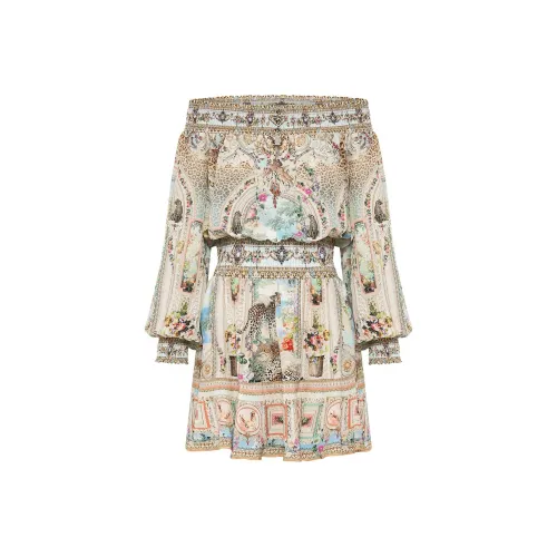 CAMILLA FW24 Длинное платье с длинными рукавами женское многоцветное