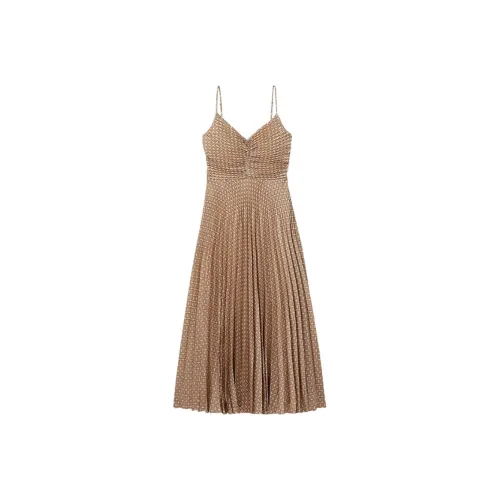 CLUB MONACO Slip Платье Женские Шампанское Клетчатый