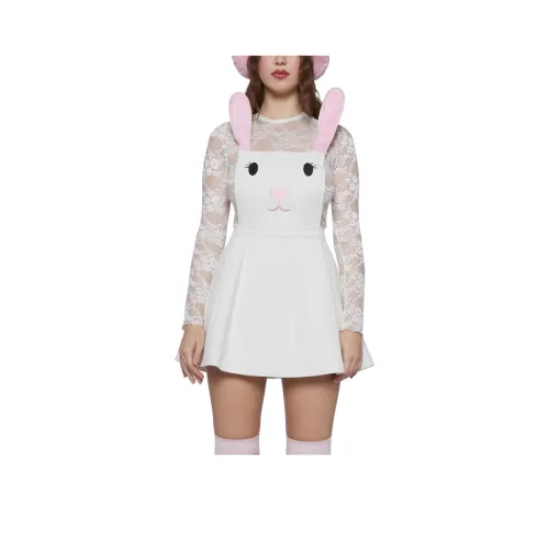 ARITZIA Sugar Thrillz Ears To YOU Pinafore Платье Без рукавов Платье Women's White Белый