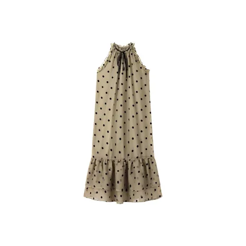 IQC Без рукавов Платье Женское Желтое