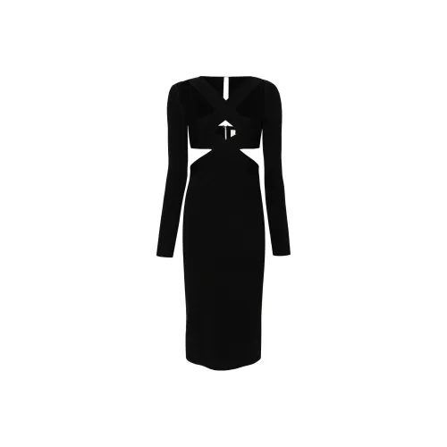DION LEE Длинное платье с длинными рукавами женское черное
