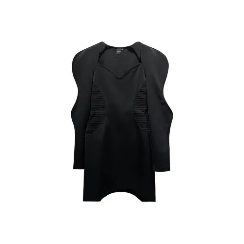 ANNAKIKI Длинное платье с длинными рукавами женское черное