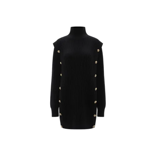 KARL LAGERFELD Длинное платье с длинными рукавами женское черное