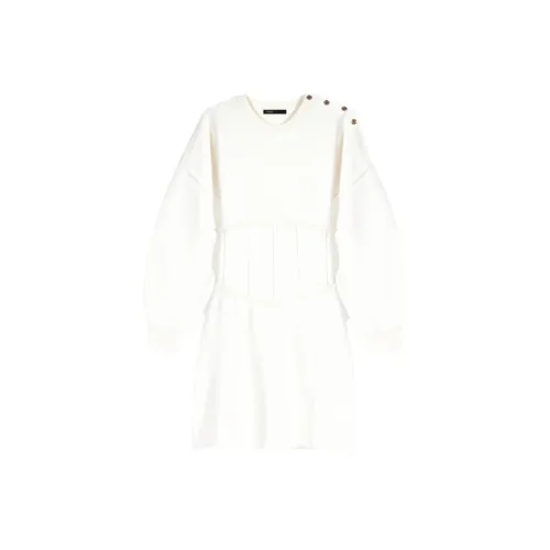 Maje Длинное платье с длинными рукавами женское белое