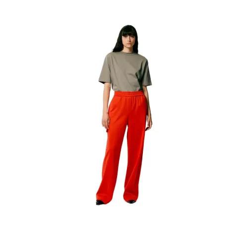 TIBI Вязаные Спортивные Штаны Женские Красные