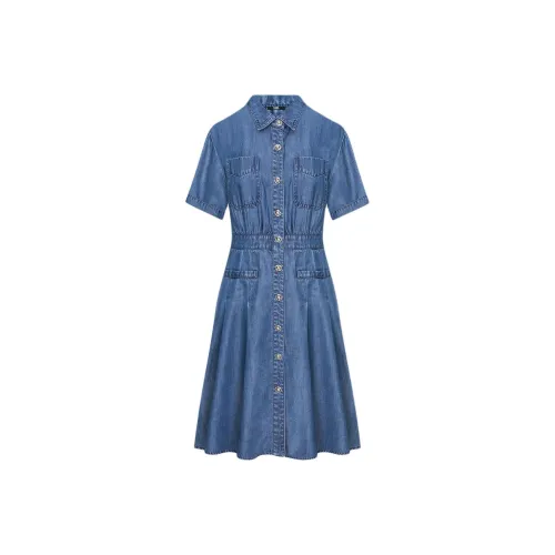 KARL LAGERFELD Короткий рукав Платье Женское Синий