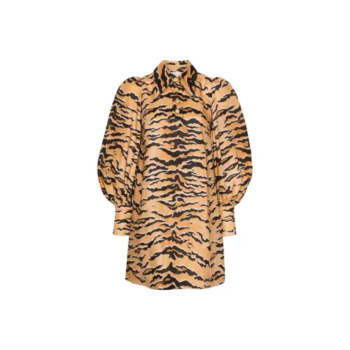 Zimmermann SS24 Длинное платье с длинными рукавами женское терракотово-коричневый