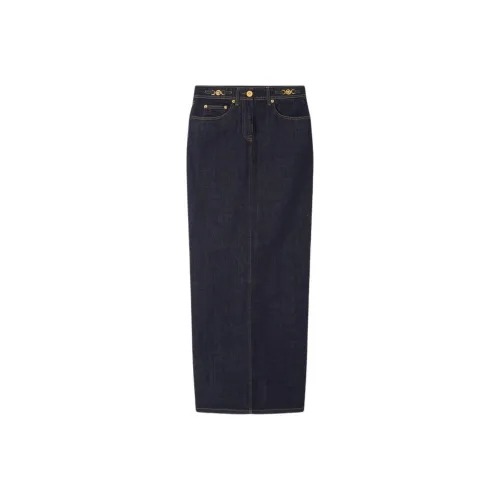 VERSACE SS24 Denim Long Skirt Women's Blue VERSACE SS24 Деним Длинная Юбка Женская Синяя