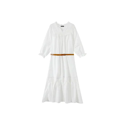 EIDOLON GRAIN Короткий рукав Платье Женское Платье + Ремень