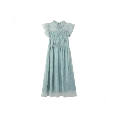 Lookinto Короткий рукав Платье Женское Светло-зеленое