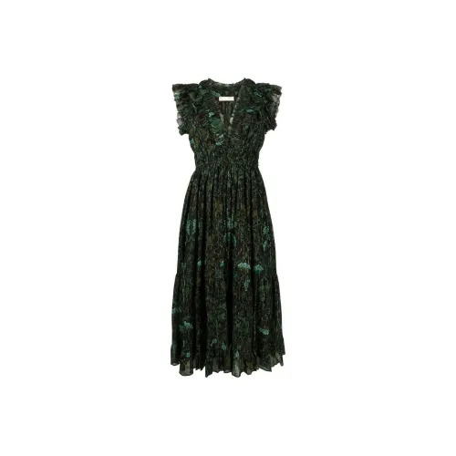Ulla Johnson Без рукавов Платье Женское Лесной зеленый