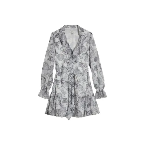 Ted Baker Белое Женское Длинное Платье с Рукавами