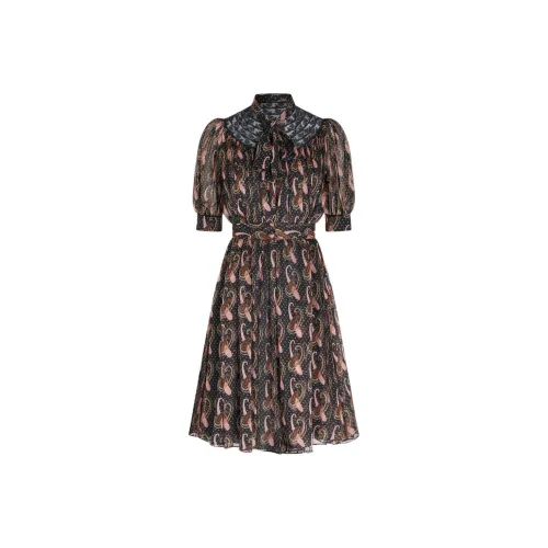 ETRO Черное Женское Короткое Платье с Рукавами