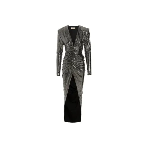 Alexandre Vauthier Silver Женские Длинные Платья с Рукавами