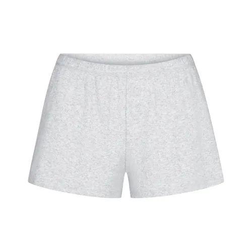 SKIMS Хлопок Rib Short Casual Shorts Женские Light Melange GREY Light Photinia Gray
