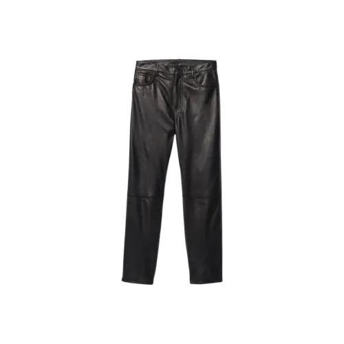 Sandro Кожаные брюки женские черные