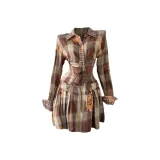 Tie-Dye Коричневый Клетка