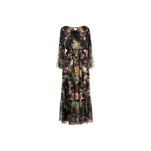 CAMILLA SS24 Длинное платье с длинными рукавами женское черное