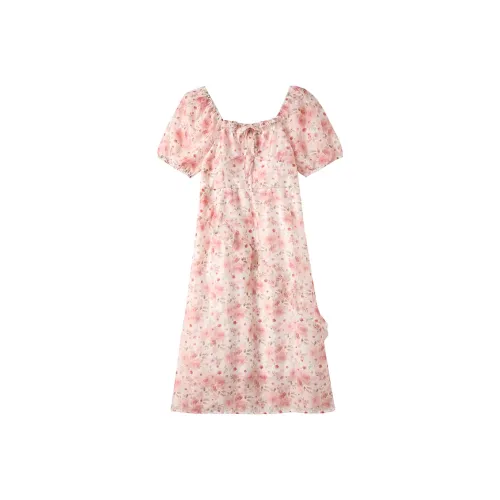 ZCDECO Короткий рукав Платье Женское Розовое