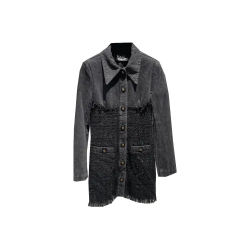 KARL LAGERFELD Длинное платье с длинными рукавами женское черное