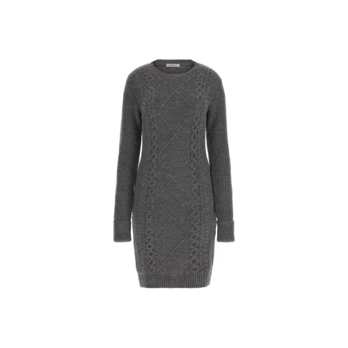 GUESS Длинное платье с длинными рукавами женское серое