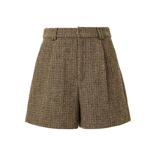 Hopeshow Повседневные шорты Женские Винтажный кофейный плед