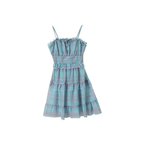 EIDOLON GRAIN Slip Платье Женское Синий Зеленый