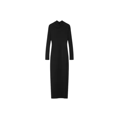 VERSACE Длинное платье с длинными рукавами женское черное