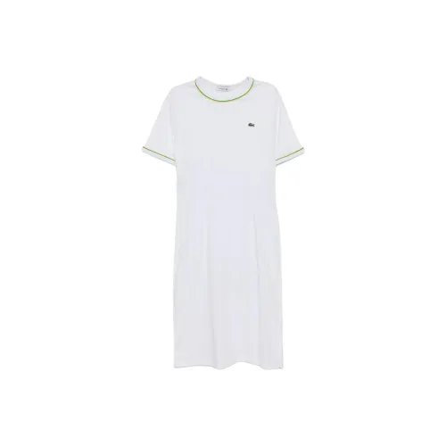 LACOSTE SS25 Короткий рукав Платье Женское Белое
