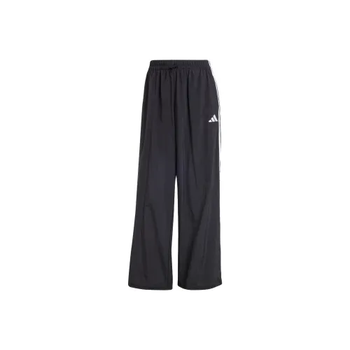 Adidas 3 Stripes Черный/Белый Женские Вязаные Тренировочные Штаны