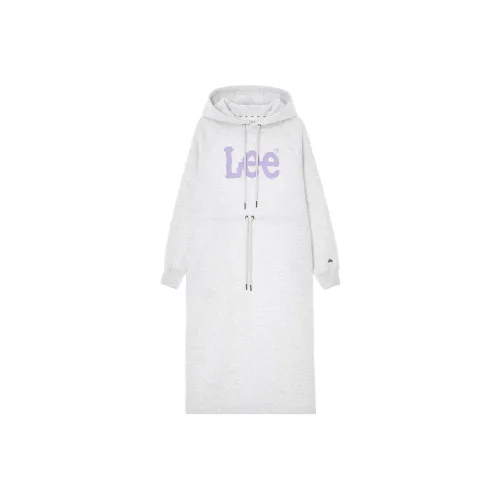 Lee Длинный рукав Платье Женское Светло-серое