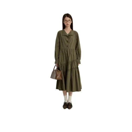 Omont Длинное платье с длинными рукавами женское