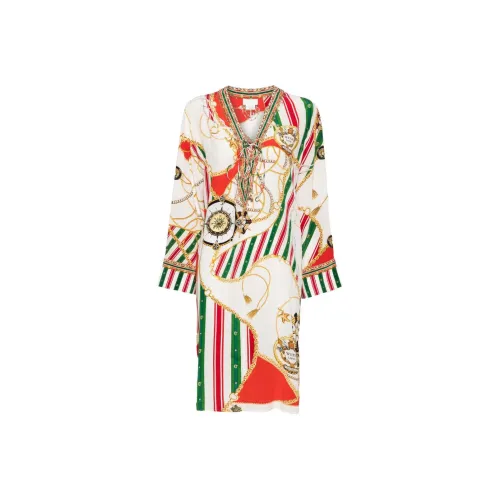 CAMILLA SS24 Длинное платье с длинными рукавами женское многоцветное