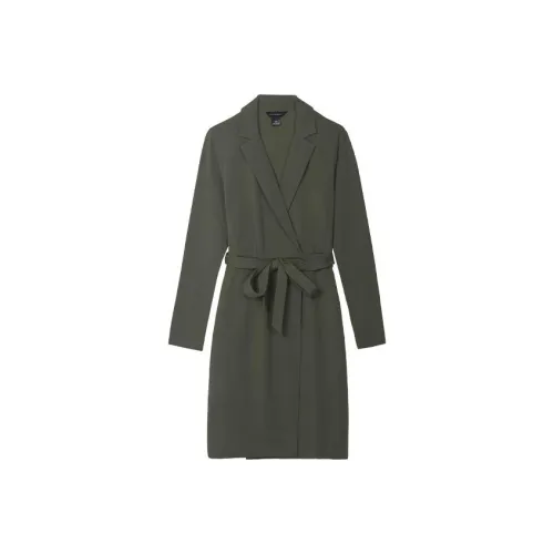 CLUB MONACO Длинное платье с длинными рукавами женское оливково-зеленый