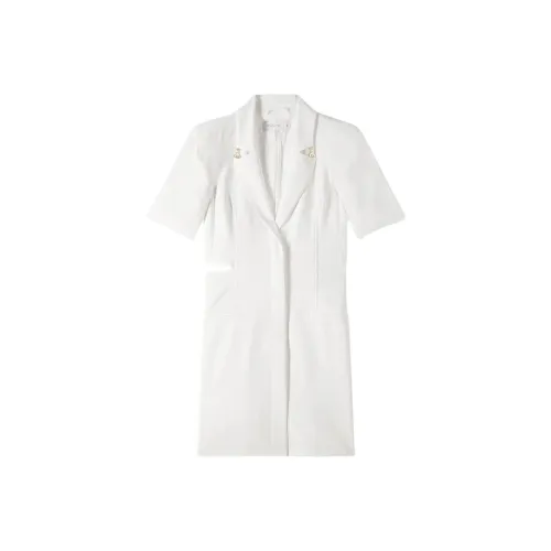 Patrizia Pepe SS25 Короткий рукав Платье Женское Белое