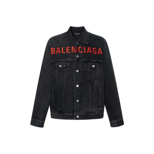 Balenciaga Denim Jacket Regular Fit Men's Black
