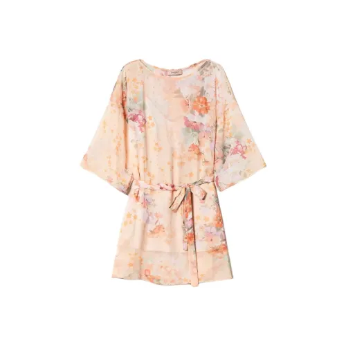 TWINSET Milano Длинное Платье с Длинными Рукавами Женское Розовое