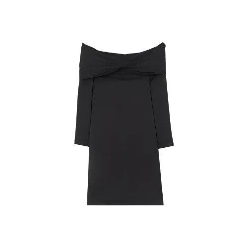 Burberry SS23 Длинное платье с длинными рукавами женское черное