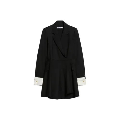 MaxMara Длинное платье с длинными рукавами женское черное