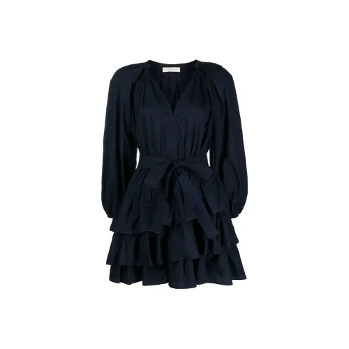 Ulla Johnson Длинное платье с длинными рукавами женское синее