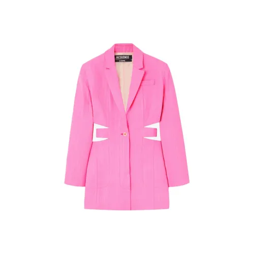 Jacquemus Длинное платье с длинными рукавами женское розовое