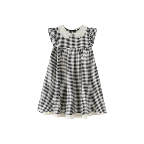 MA JOURNEE Короткое платье с короткими рукавами женское в клетку