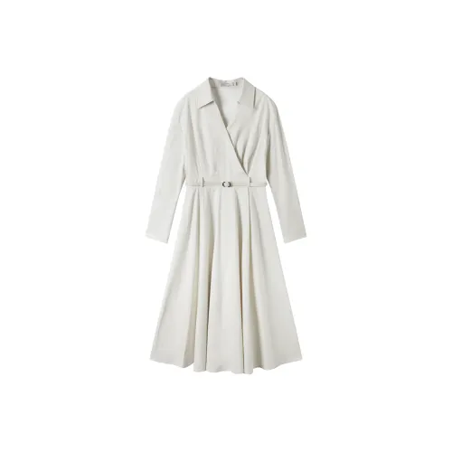 DIALOGUE Длинное платье с длинными рукавами женское светло-гороховый зеленый