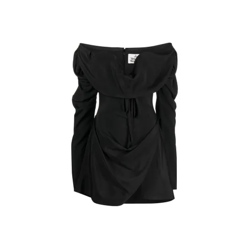 Vivienne Westwood Black Женские Длинные Рукава Платья