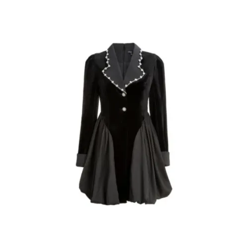 AIVEI Черное Женское Длинное Платье с Рукавами